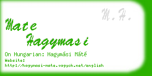 mate hagymasi business card