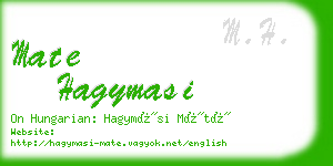 mate hagymasi business card